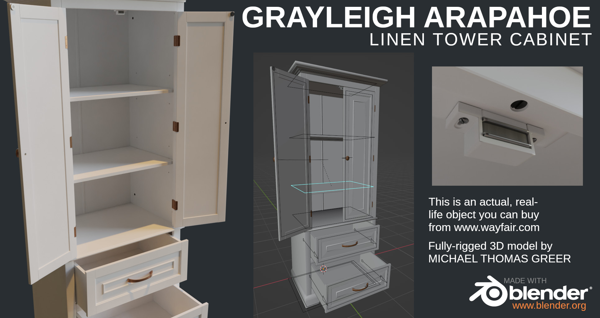Grayleigh Arapahoe Tower Cabinet with Two Drawers preview image 3